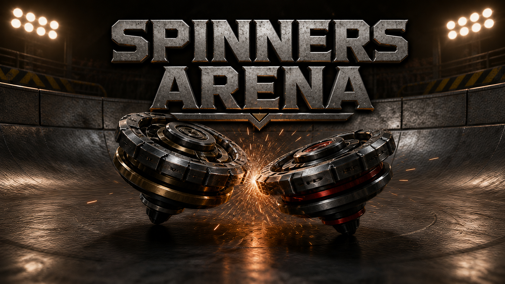 Spinners Arena mechanical combatants in neon arena